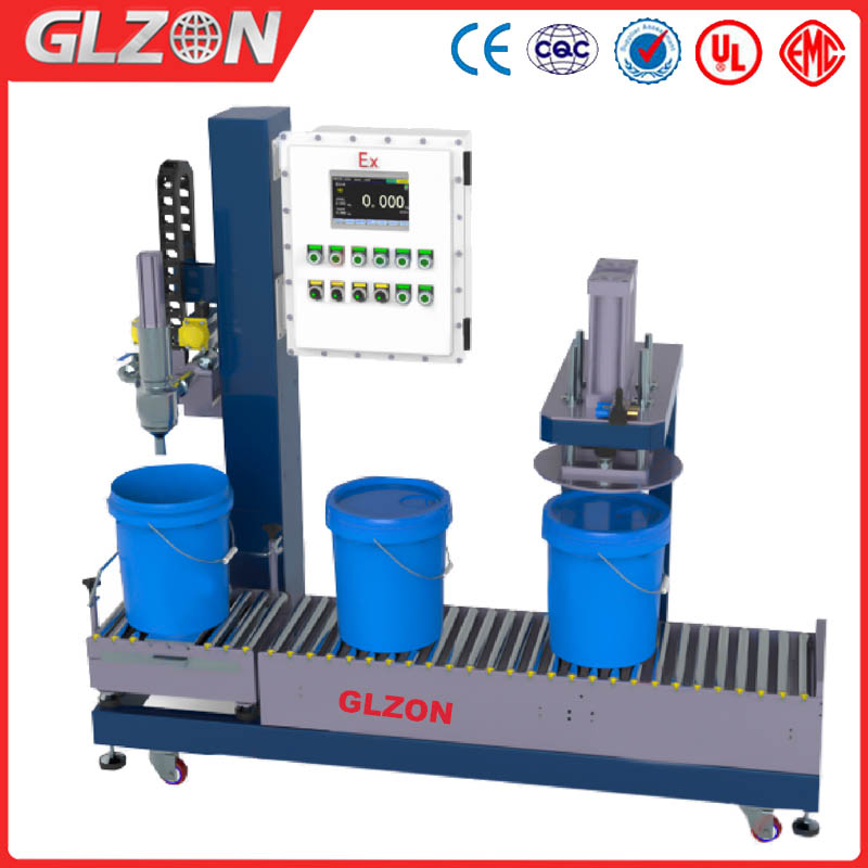 Coating can lid pressing system Paint Filler Capper