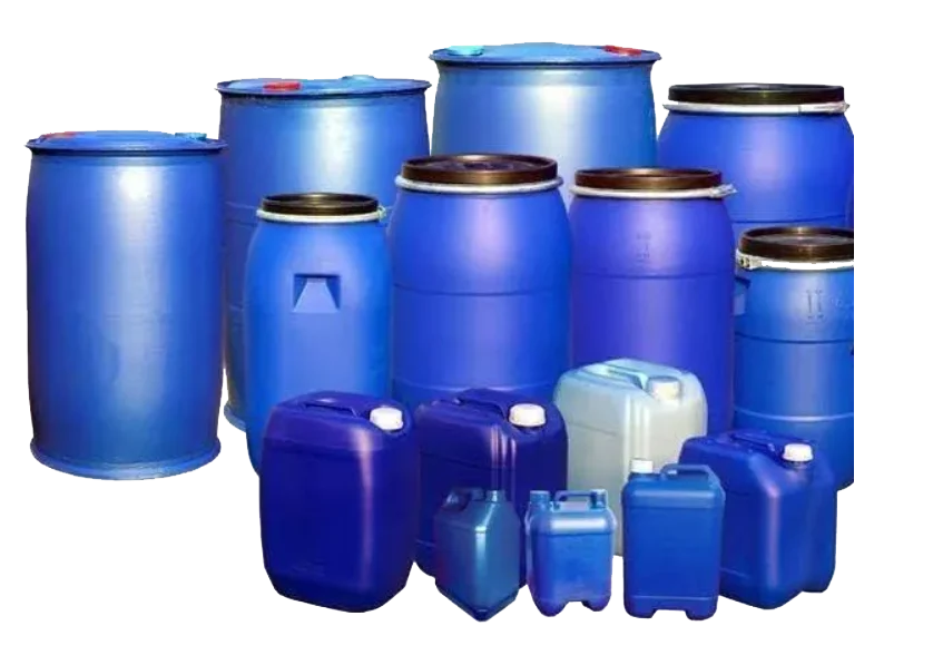 Plastic drums and jerry cans for industrial liquid filling