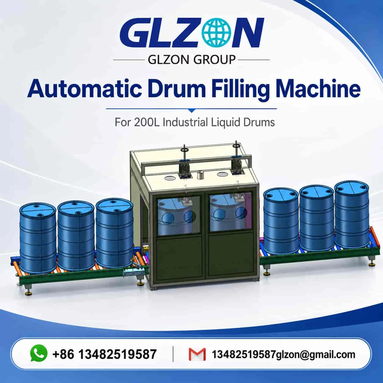 GLZON automatic drum filling machine for 200L industrial liquid drums