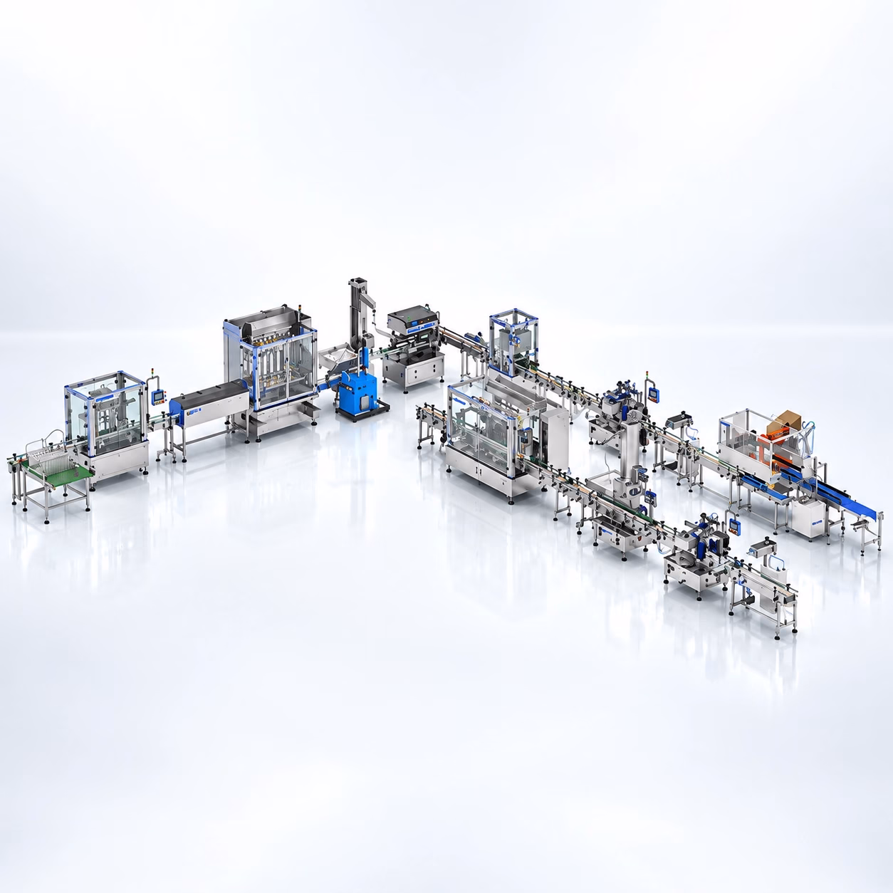 Automatic Liquid Bottle Filling & Packaging Production Line