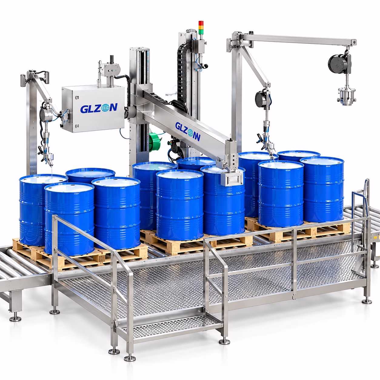 Drum and IBC filling machine conveyor line